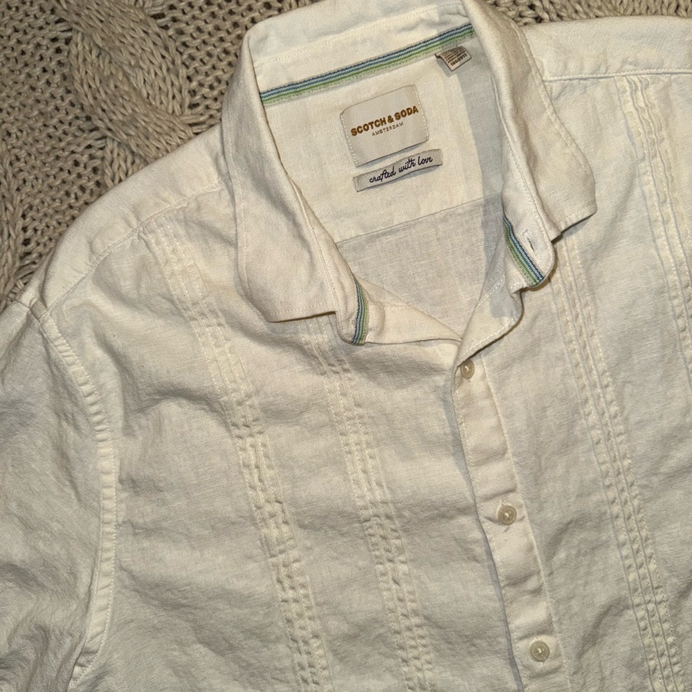 Scotch & Soda Amsterdam Men's Cream Button Down Shirt‎